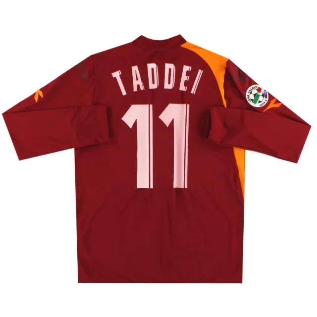2005-06 Roma Diadora PI Home Shirt Taddei #11 L/S *As New* XL - Roma / As New / XL