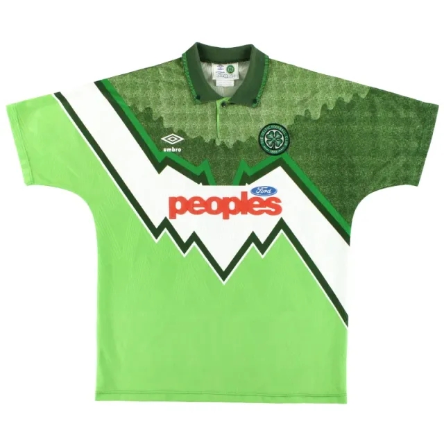1991-92 Celtic Umbro Away Shirt L - Celtic / Excellent / Large
