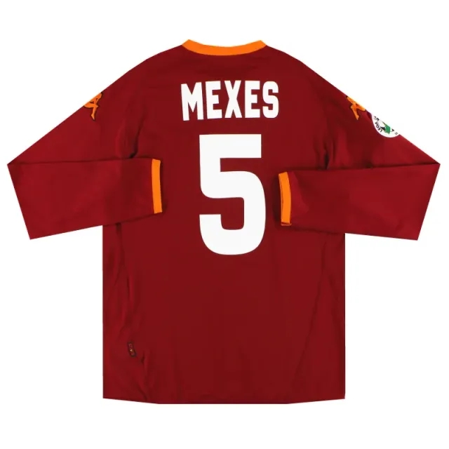 2007-08 Roma Kappa PI Home Shirt Mexes #5 L/S *As New* XXL - Roma / As New / XXL
