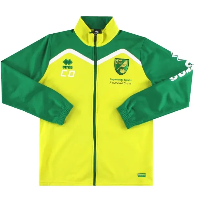 2014-15 Norwich City Errea Player Issue Zip Top 'CO' L - Norwich City / Excellent / Large