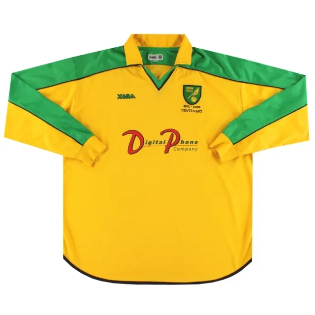2001-03 Norwich City Centenary Home Shirt L/S XXL - Norwich City / Excellent / XXL