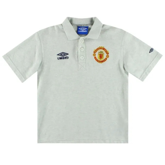 1998-99 Manchester United Umbro Polo Shirt L.Boys - Manchester United / Excellent / Youth