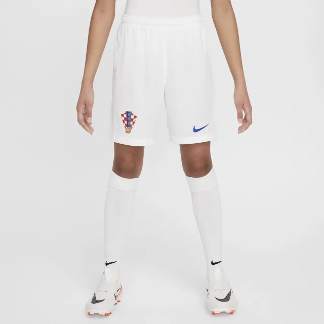 Croatia 2024/25 Stadium Home/Away Older Kids' Nike Dri-FIT Football Replica Shorts - White - Polyester