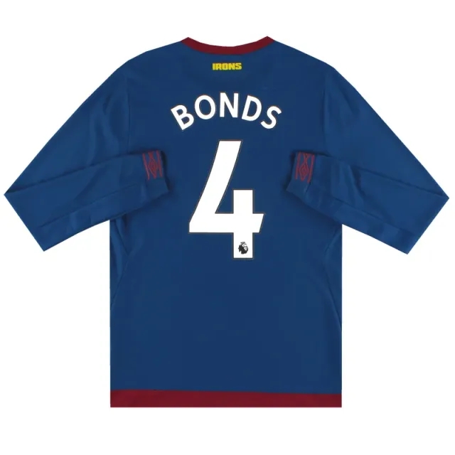 2018-19 West Ham Umbro Away Shirt L/S Bonds #4 *Mint* S - West Ham / Mint / Small