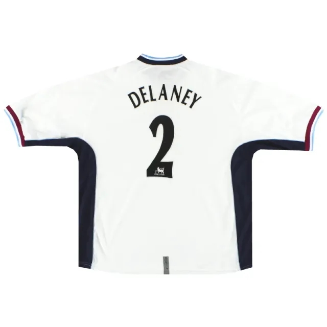 2000-01 Aston Villa Diadora Third Shirt Delaney #2 XXL - Aston Villa / Excellent / XXL