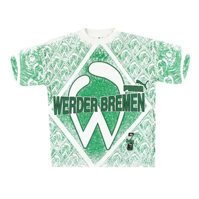 1995-97 Werder Bremen Puma Graphic Tee S - Other German Clubs / Excellent / Small