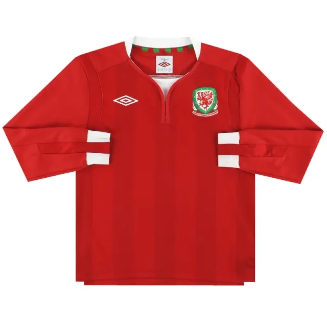 2011-12 Wales Umbro Home Shirt L/S S.Boys - Wales / Excellent / Youth
