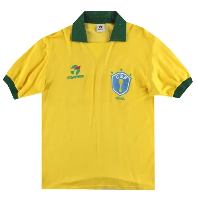 1988-91 Brazil Topper Home Shirt M - Brazil / Excellent / Medium