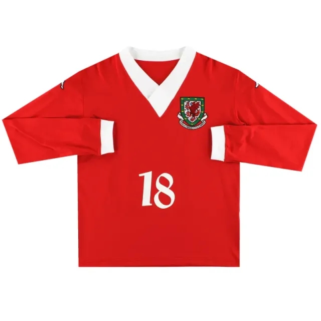 2006-08 Wales Kappa Player Issue Home Shirt #18 L/S *As New* XL - Wales / As new / XL