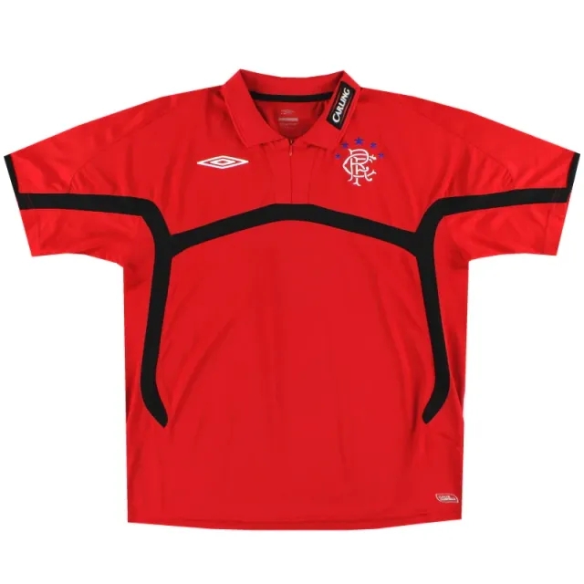 2009-10 Rangers Umbro 1/4 Zip Polo Shirt M - Rangers / Excellent / Medium