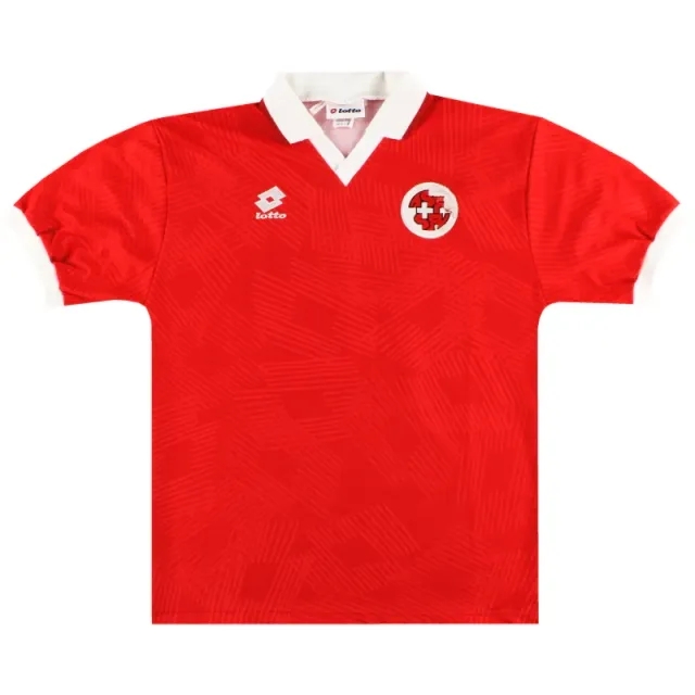 1994-96 Switzerland Lotto Match Worn Home Shirt #15 XL - Switzerland / Very Good / XL