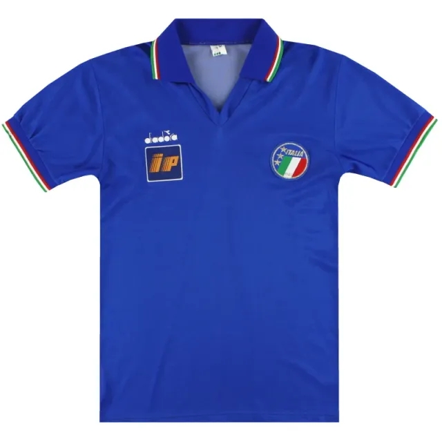 1986-90 Italy Diadora Player Issue Home Shirt *Mint* M - Italy / Mint / Medium