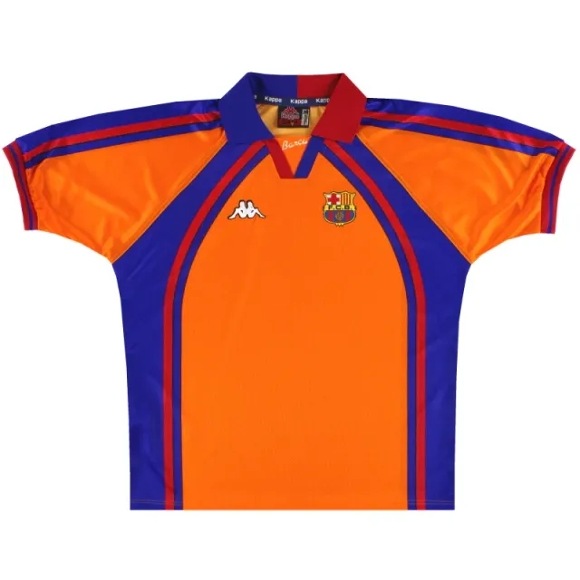 1997-98 Barcelona Kappa European Away Shirt *Mint* M - Barcelona / Mint / Medium