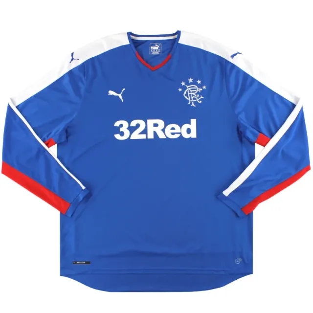 2015-16 Rangers Puma Home Shirt L/S XXXL - Rangers / Excellent / XXXL