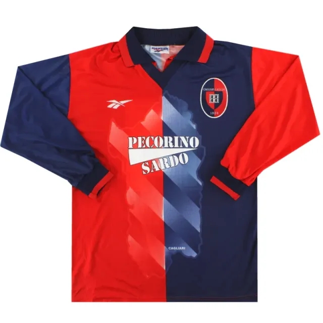 1997-98 Cagliari Reebok Player Issue Home Shirt #16 L/S M - Other Italian Clubs / Excellent / Medium