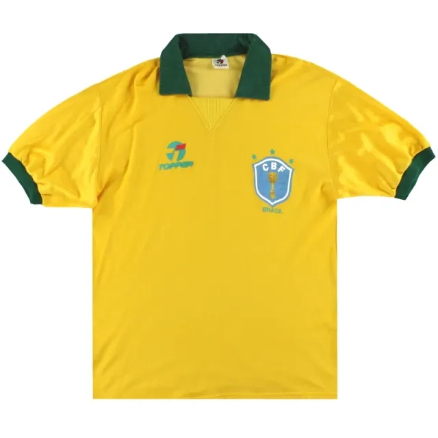1988-91 Brazil Topper Home Shirt XL - Brazil / Excellent / XL