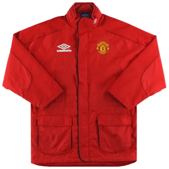 1998-00 Manchester United Umbro Padded Bench Coat L - Manchester United / Excellent / Large