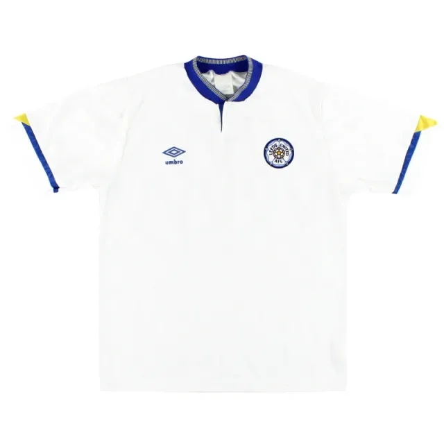 1990-91 Leeds Umbro Home Shirt S - Leeds / Very Good / Small