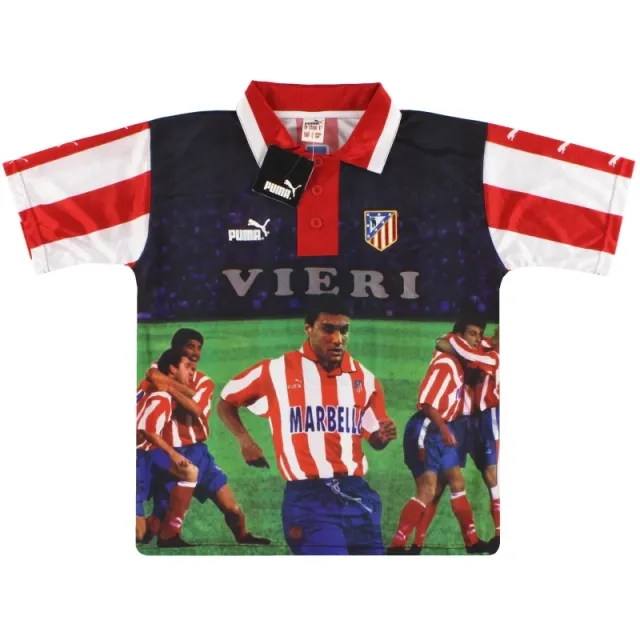 1997-98 Atletico Madrid Puma Graphic Tee Vieri #9 *w/tags* S - Atletico Madrid / w/tags / Small