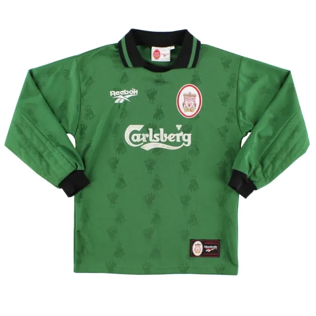 1996-97 Liverpool Reebok Goalkeeper Shirt Y - Liverpool / Excellent / Youth