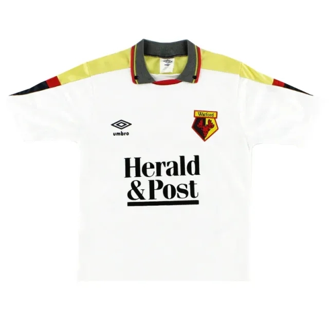 1989-91 Watford Umbro Away Shirt L.Boys - Watford / Very Good / Youth
