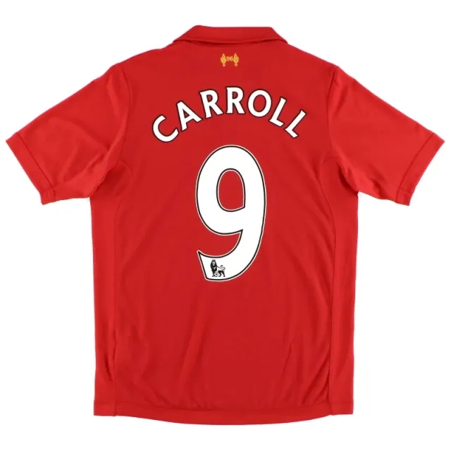 2012-13 Liverpool Warrior Home Shirt Carroll #9 S - Liverpool / Excellent / Small