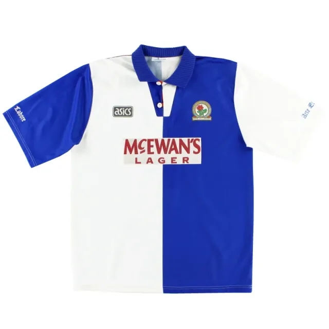 1994-95 Blackburn Asics Home Shirt L - Blackburn Rovers / Excellent / Large