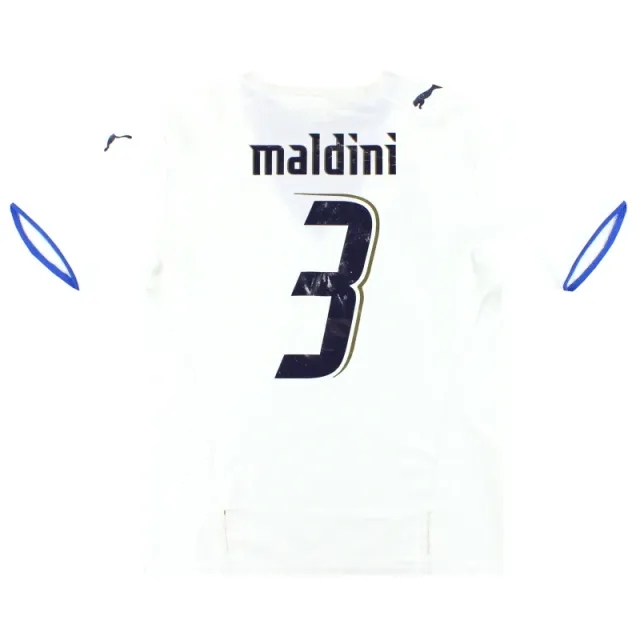 2006 Italy Puma Away Shirt Maldini #3 M - Italy / Excellent / Medium