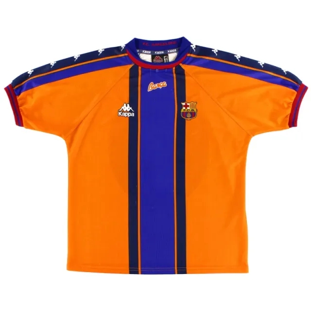 1997-98 Barcelona Kappa Away Shirt L - Barcelona / Excellent / Large