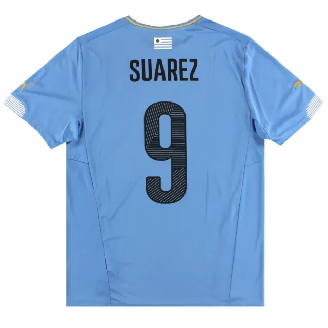 2014-15 Uruguay Puma Home Shirt Suarez #9 *Mint* M - South American / Mint / Medium