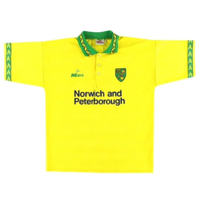 1994-96 Norwich City Mitre Home Shirt M - Norwich City / Good / Medium