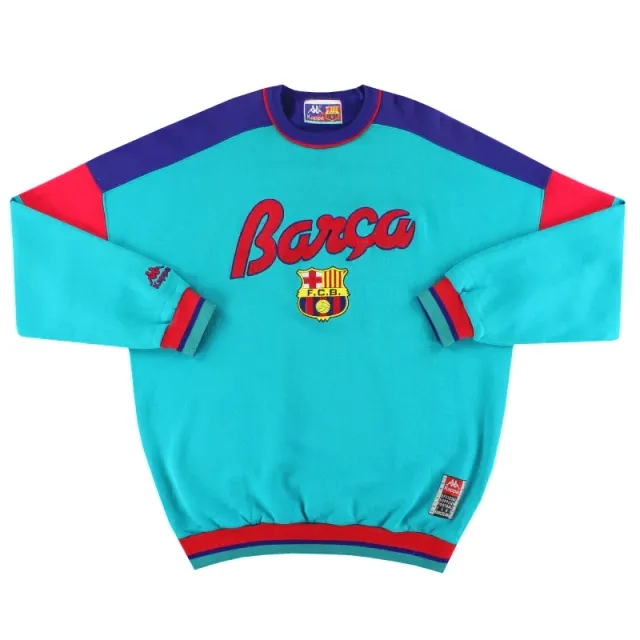 1992-95 Barcelona Kappa Sweatshirt *Mint* L - Barcelona / Mint / Large