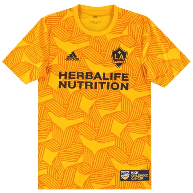 2019-20 LA Galaxy adidas KCC Cancer Pre-Match Shirt S - USA Soccer Clubs / Excellent / Small
