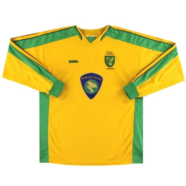 2003-05 Norwich City 'Division 1 Champions' Home Shirt L/S XXL - Norwich City / Excellent / XXL