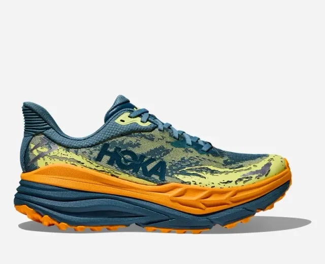 Hoka Men's Stinson 7 Trail Shoes In Mountain Fog/Blue Twilight