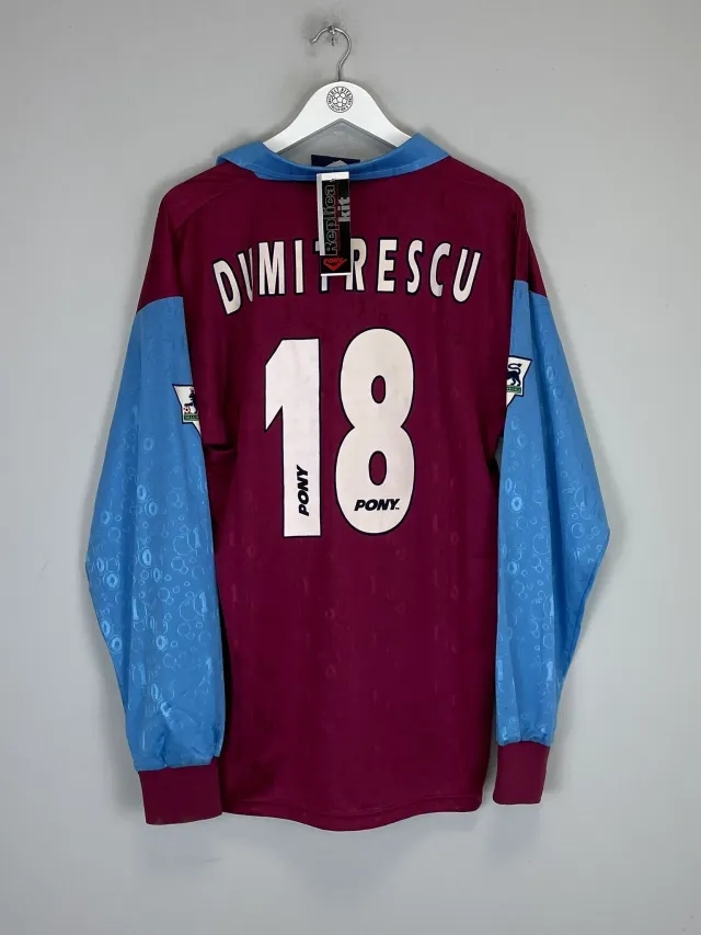 CULT KITS - 1995/97 WEST HAM DUMITRESCU #18 *BNWT* HOME SHIRT (L) PONY
