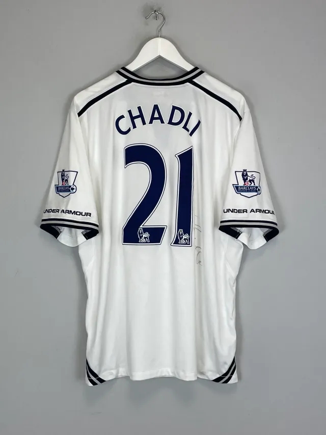 CULT KITS - 2013/14 TOTTENHAM CHADLI #21 *SIGNED* HOME SHIRT (XL) UNDER ARMOUR