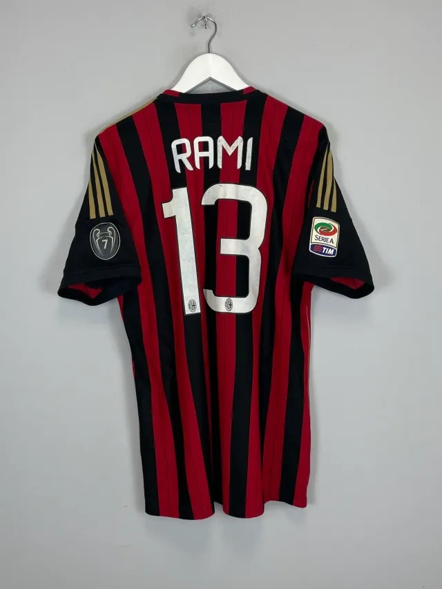 CULT KITS - 2013/14 AC MILAN RAMI #13 *PLAYER ISSUE* HOME SHIRT (XL) ADIDAS