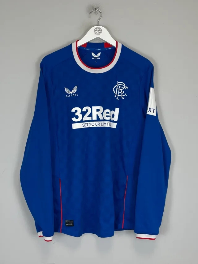 CULT KITS - 2022/23 RANGERS L/S HOME SHIRT (L) CASTORE