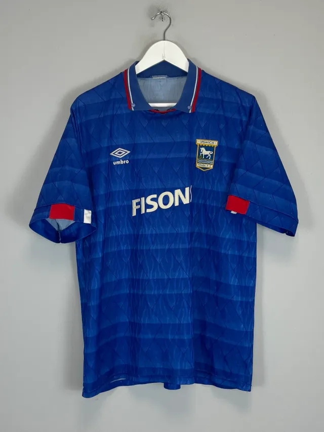 CULT KITS - 1989/92 IPSWICH TOWN HOME SHIRT (L) UMBRO