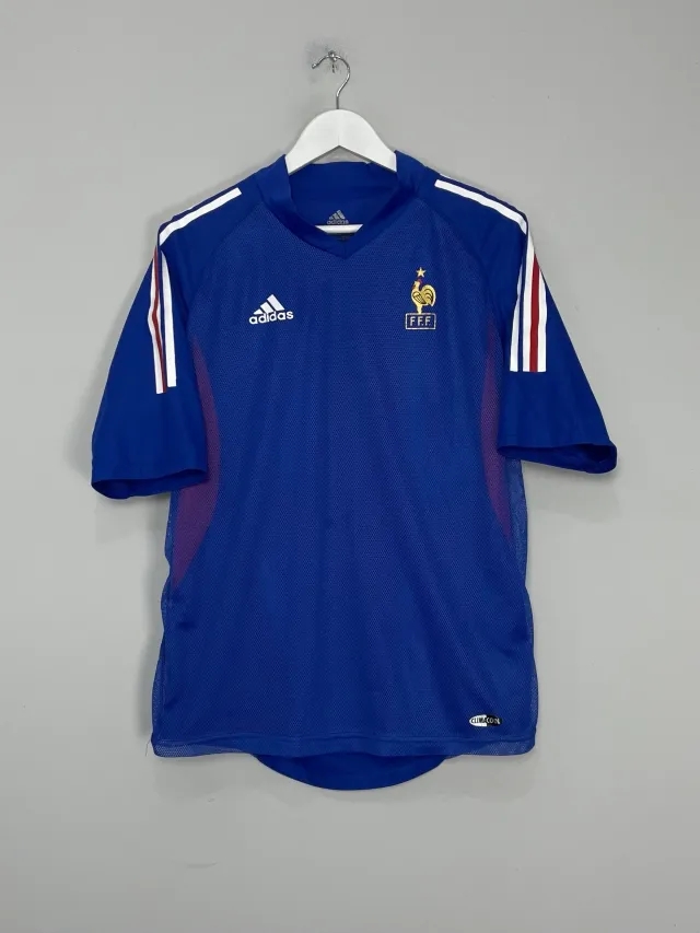 CULT KITS - 2002/04 FRANCE *PLAYER ISSUE* HOME SHIRT (M) ADIDAS
