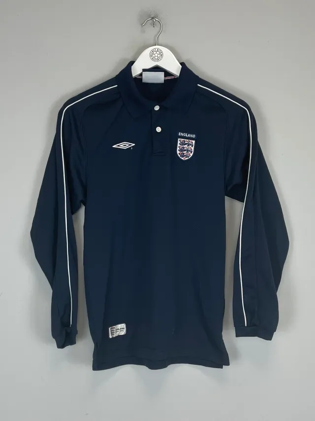 CULT KITS - 2001/02 ENGLAND L/S POLO SHIRT (XS) UMBRO
