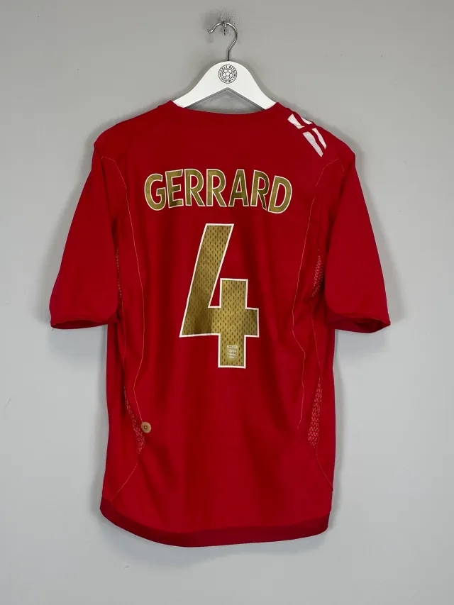 CULT KITS - 2006/08 ENGLAND GERRARD #4 AWAY SHIRT (M) UMBRO