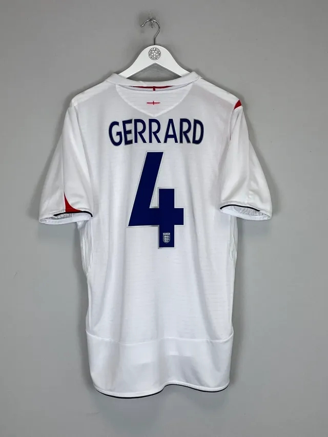 CULT KITS - 2005/07 ENGLAND GERRARD #4 HOME SHIRT (L) UMBRO