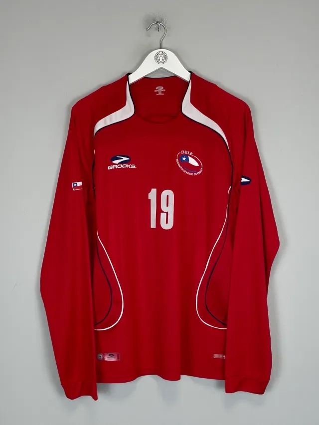 CULT KITS - 2007/09 CHILE #19 L/S *PLAYER ISSUE* HOME SHIRT (L) BROOKS
