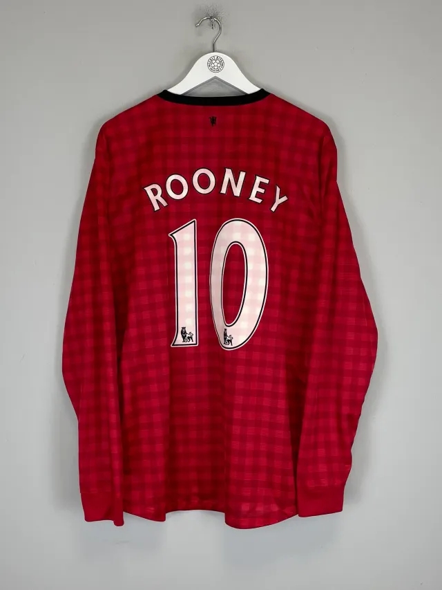 2012/13 MANCHESTER UNITED ROONEY #10 L/S HOME SHIRT (XL) NIKE | Cult Kits