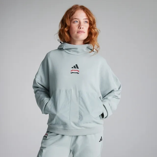 Manchester United x adidas Womens City Escape Hoodie Grey