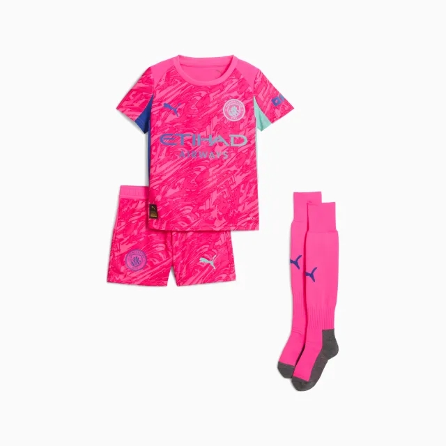 PUMA Manchester City 25/26 Goalkeeper Minikit Kids, Pink Pes/Aquatic, size 2-3 Months