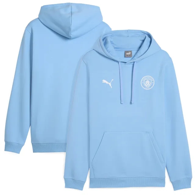 PUMA Manchester City Ftblessentials Hoodie Men, Light Blue/White, size 3XL
