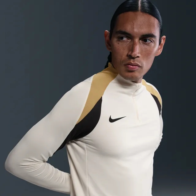 Nike Strike Men's Dri-FIT Football 1/2-Zip Drill Top - Brown - Polyester/Elastane